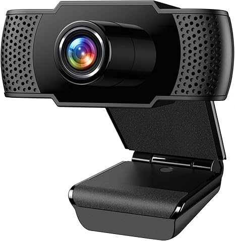 1080P Webcam with Microphone, Full HD Web Camera with Auto Light Correction, Noise-Cancelling Mics, USB Computer Web Camera for Video Calling/Conferencing/Zoom/Online Classes