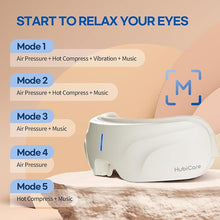 Load image into Gallery viewer, HubiCare FSA/HSA Eligible Eye Massager with Heat, Heated Eye Mask with Compression and Bluetooth Music for Migraine Relief, Dry Eyes, Relax and Reduce Eye Strain, Improve Sleep, Gifts for Women/Men
