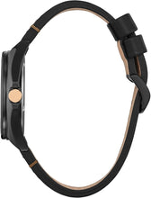 Load image into Gallery viewer, Citizen Men's Eco-Drive Marvel Tony Stark 63 Black Ion Plated Watch with Black Leather Strap, 3 Hand, Luminous, 43mm (Model: AW2075-05W)
