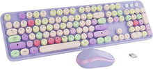 Load image into Gallery viewer, Wireless Typewriter Keyboard and Mouse - Wireless Keyboard with Silent Wireless Mouse, Cute Retro Keyboard Mouse Combo, 2.4G USB Computer Keyboard and Mouse for Windows Laptop/Desktop/PC(Purple)
