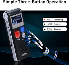 Load image into Gallery viewer, Voice Recorder 16GB Capacity Voice Activated Recording Device Digital Voice Recorder for Lectures, Meetings, Interviews Audio Recorder with USB Rechargeable WAV/MP3 Tape Recorder (16GB)
