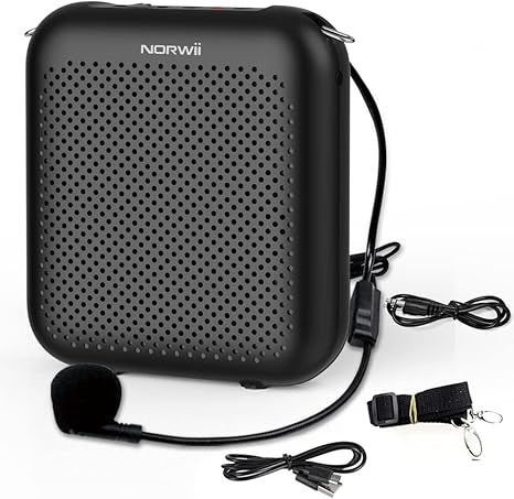 NORWII Voice Amplifier Mini Portable Rechargeable with Personal Wired Microphone for Teachers, Classroom, Presentation, Tour Guides, Meeting, Coaches