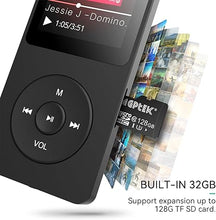 Load image into Gallery viewer, AGPTEK A02 MP3 Player with Bluetooth 5.3, 1.8 inch Screen Portable Music Player with Speaker, FM Radio, Voice Recorder, Supports Expanded Up to 128GB(Black, 32GB)
