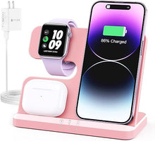 Load image into Gallery viewer, 3 in 1 Charging Station for Apple Wireless Charger for iPhone 16 15 14 13 12 11 X 8 &amp; for Apple Watch Charger Wireless Charging Station for Multiple Devices for AirPods 4 3 Pro
