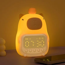 Load image into Gallery viewer, Cute Capybara Alarm Clock Night Light, Fun Children&#39;s Wake Up Lamp, Night Light for Kids Bedroom Decoration, Sleep Training Clock, Birthday Gift
