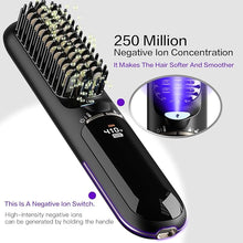 Load image into Gallery viewer, Cordless Hair Straightener Brush?6 Modes?410°F ?Portable Mini Hair Straightener for Women?Negative Ion Travel Hot Comb
