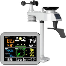 Load image into Gallery viewer, 10-in-1 Weather Station Wireless,Thermometer,Humidity,Air Pressure,Rain Gauge,Dew Point,Wind Speed/Direction,Moon Phase,Forecast,Alarm,Chart
