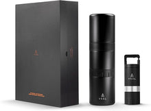 Load image into Gallery viewer, VSSL Nest Pour Over Coffee Kit + Java G25 Grinder Gift Set, Contains Two 10 Oz Mugs, Splash Proof Lid, Pour Over Coffee Dripper, Java G25 Grinder and Storage Connector, Black

