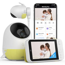 Load image into Gallery viewer, Ellie Video Baby Monitor, Full AI Function Monitor with Camera and Audio, Two Way Control for no WiFi or WiFi, Face Covered Alert, Sleep Analysis, Breathing Detection
