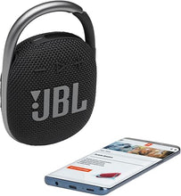 Load image into Gallery viewer, JBL Clip 4 - Portable Mini Bluetooth Speaker, big audio and punchy bass, integrated carabiner, IP67 waterproof and dustproof, 10 hours of playtime, speaker for home, outdoor and travel (Black)
