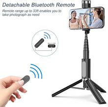 Load image into Gallery viewer, Ailun Selfie Stick Tripod,Extendable Aluminum,3 in 1,Bluetooth Wireless Remote and 360 Rotation Stand for iPhone 15/14/13/12/11/11 Pro/XS Max/XS/XR/X/8/7 and More Smartphones
