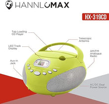 Load image into Gallery viewer, HANNLOMAX HX-319CD Portable CD Boombox, AM/FM Radio, LED Display, Aux-in Jack, AC/DC Dual Power Source. (Green)
