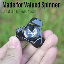 Load image into Gallery viewer, FREELOVE Metal Fidget Spinner, Stainless Steel Heavy, Long Spinning Toys, Cool Silent, Small Mini Fox Figette Spiner for Adults Men Anxiety, Quiet Bearing, Black
