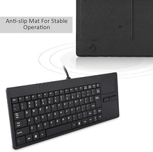 Load image into Gallery viewer, MC-818 82 Keys USB Keyboard Wired Keyboard Built-in Touchpad USB HUB Port Mechanical Structure Ergonomic Keyboard Mute Ultra-Thin Keyboard for Notebook/Desk, Black

