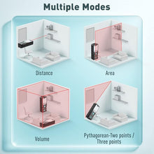Load image into Gallery viewer, Laser Measurement, DECTEAM 165ft Digital Laser Distance Meter, Accuracy: ±1/16 Inch, Meter/Inch/Feet Units Switchable Backlit LCD and Pythagorean Mode, Measures Distance, Area and Volume (165ft)
