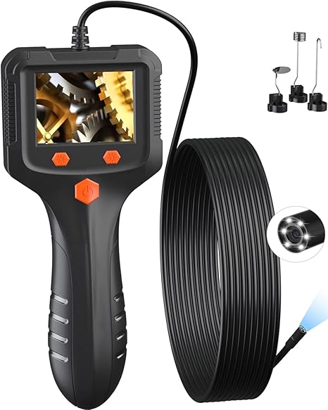 Daxiongmao Borescope, Endoscope Camera with Light, IP67 Waterproof Endoscope, 1080 HD Inspection Camera, Borescope Camera with Light, Snake Camera with 11.5FT Semi-Rigid Cord, Gadgets for Men(2.4