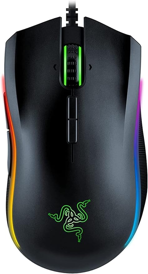 Razer Mamba Elite Wired Gaming Mouse: 16,000 DPI Optical Sensor - Chroma RGB Lighting - 9 Programmable Buttons - Mechanical Switches