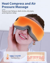 Load image into Gallery viewer, Eye Massager with Heat &amp; Bluetooth Music, Christmas Birthday Gifts for Women Men, Heated Eye Mask for Migraines Relief, Reduce Eye Strain, Headache Relief and Improve Sleep, Eye Care Gift Relax Eye
