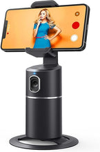 Load image into Gallery viewer, Auto Face Tracking Phone Holder, No App Required, 360° Rotation Face Body Phone Tracking Tripod Smart Shooting Camera Mount for Live Vlog Streaming Video, Rechargeable Battery-Black
