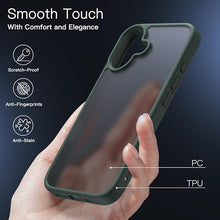Load image into Gallery viewer, JETech Matte Case for iPhone 16 6.1-Inch, Shockproof Military Grade Drop Protection, Frosted Translucent Back Phone Cover, Anti-Fingerprint (Dark Green)
