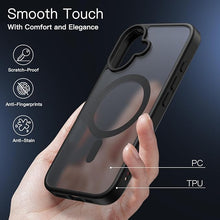 Load image into Gallery viewer, JETech Magnetic Case for iPhone 16 6.1-Inch Compatible with MagSafe, Translucent Matte Back Slim Shockproof Phone Cover (Black)
