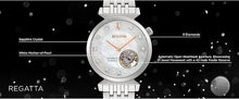 Load image into Gallery viewer, Bulova Women's Regatta Diamond Automatic Stainless Steel Open Aperture Watch, Mother of Pearl Dial Style: 96P222
