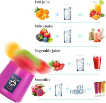 Load image into Gallery viewer, Portable Blender Cup,Electric USB Juicer Blender,Mini Blender Portable Blender For Shakes and Smoothies, juice,380ml, Six Blades Great for Mixing,purple
