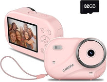 Load image into Gallery viewer, Digital Camera for Teens, 48MP Autofocus Point and Shoot Anti-Shake Camera with 16X Zoom, 4K UHD Video Camera, 32GB Card, Portable Compact Vlogging Camera for Teens Girls Boys - Pink
