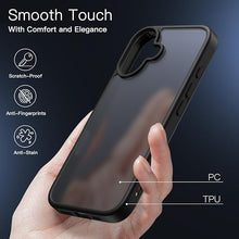 Load image into Gallery viewer, JETech Matte Case for iPhone 16 6.1-Inch, Shockproof Military Grade Drop Protection, Frosted Translucent Back Phone Cover, Anti-Fingerprint (Black)
