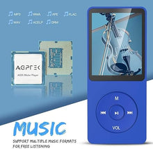 Load image into Gallery viewer, AGPTEK A02S 16GB MP3 Player, 70 Hours Playback Lossless Sound Music Player, Supports up to 128GB, Dark Blue
