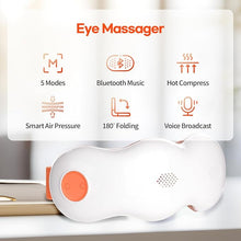 Load image into Gallery viewer, HubiCare Eye Massager with Heat, Heated Eye Massager Mask with Compression and Music, Eye Care Device for Eye Relief, Dry Eyes, Improve Sleep, Migraine Relief, Gifts for Mom/Dad
