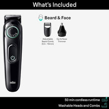 Load image into Gallery viewer, Braun All-In-One Style Kit Series 3 3430, 3-in-1 Trimmer for Men with Beard Trimmer, Ear &amp; Nose Trimmer, Hair Clippers, Ultra-Sharp Blade, 20 Length Settings, Washable
