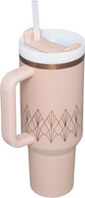 Load image into Gallery viewer, Stanley Quencher H2.0 Tumbler with Handle &amp; Straw 40 oz Deco Collection | Twist On 3-Way Lid | Cupholder Compatible for Travel | Insulated Stainless Steel Cup | BPA-Free | Blush Gloss Deco
