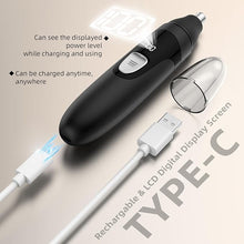 Load image into Gallery viewer, Nose Hair Trimmer,Painless Ear&amp;Eyebrow Trimmer for Men with Dual Edge Blades,Rechargeable,Light Indicator Easy Washing (Black)
