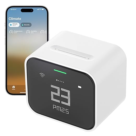 Qingping Air Monitor Lite, Apple HomeKit Compatible Wi-Fi Indoor Air Quality Meter Detects Home CO2, PM2.5, PM10, Temperature, and Humidity