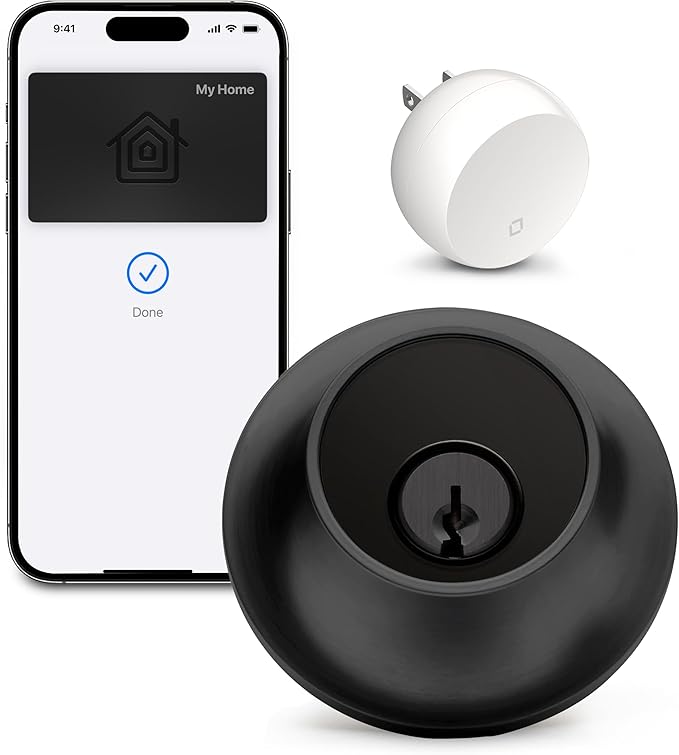 Level Lock+ (Wi-Fi) Smart Lock - World's Smallest Smart Lock Plus Apple Home Keys - Lock/Unlock from Anywhere - Level App for iOS & Android - Works with Apple Home, Alexa, Google Home (Matte Black)