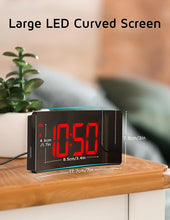 Load image into Gallery viewer, GOLOZA Projection Alarm Clock, Digital Clock with Modern Curved Design 180° Rotatable Projector, 3-Level Brightness Dimmer, Clear Red LED Display, Progressive Volume, 9mins Snooze,12/24H, for Bedroom
