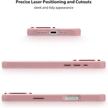 Load image into Gallery viewer, Belemay Compatible with iPhone 16 Pro Max Leather Case - MagSafe Compatible - [Premium Pebbled Leather] Metal Buttons &amp; Camera Bezel - Slim Fit - Luxury Phone Cover (6.9-inch) - Pink
