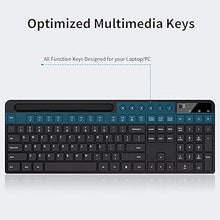 Load image into Gallery viewer, Wireless Keyboard and Mouse Combo, MARVO 2.4G Ergonomic Wireless Computer Keyboard with Phone Tablet Holder, Silent Mouse with 6 Button, Compatible with MacBook, Windows (Black)
