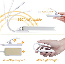 Load image into Gallery viewer, Gritin 9 LED Rechargeable Book Light for Reading in Bed -Eye Caring 3 Color Temperatures,Stepless Dimming Brightness,80 Hrs Runtime Small Lightweight Clip On Book Reading Light for Studying-White
