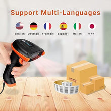 Load image into Gallery viewer, Tera Upgraded USB 1D 2D QR Barcode Scanner Wired, Officially Certified Dustproof Shockproof Waterproof IP65 Ergonomic Handle Fast and Precise Scan for Windows Linux Plug and Play Model D5100Y
