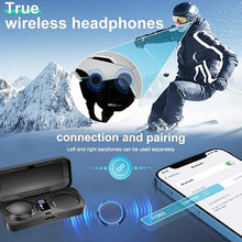 Load image into Gallery viewer, OBEST Ski Helmet Headphones with Charging Case, Ski Helmet Speaker, Motocycle Helmet Bluetooth Headsets with Microphones &amp; LED Battery Display, Voice Assistants for Skiing and Riding
