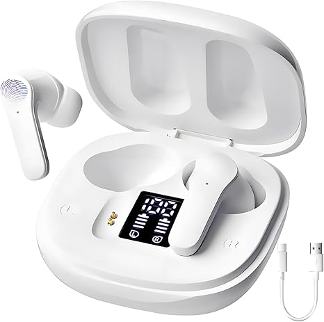 Language Translator Earbuds, Translation Earbuds, Two-Way Translator Pods with 144 Languages Accents Real Time for iOS and Android, for Travel Business Communication (White)