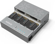 Load image into Gallery viewer, AOKO 4 Bay M.2 NVMe SSD Cloner Duplicator with Cooling Fan - External 40Gbps NVMe Enclosure for PCIe 22110 2280 2260 2242 2230 SSD NVMe Docking Station,Support 1-to-3 Offline Clone -Aluminum Alloy
