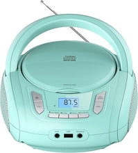 Load image into Gallery viewer, Portable CD Player Boombox with Bluetooth,FM Radio,USB MP3 Playback,AUX-in,Headphone Jack,CD-R/RW and MP3 CDs Compatible,CD Players for Home or Outdoor(Teal-Limited Edition)
