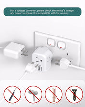 Load image into Gallery viewer, US to UK Ireland Plug Adapter, Addtam Type G Power Adapter with 3 AC Outlets and 3 USB(1 USB C), Travel Essentials for USA to Dubai Scotland British London England Hong Kong Irish
