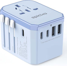 Load image into Gallery viewer, EPICKA Universal Travel Adapter, International Power Plug Adapter with 3 USB-C and 2 USB-A Ports, All-in-One Worldwide Wall Charger for USA EU UK AUS (TA-105C, Blue)
