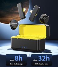 Load image into Gallery viewer, FULAIM X3 Wireless Lavalier Microphone with 32H Charging Case for iPhone/Android/PC, DSP Noise Reduction Mini Lapel Microphone for Video Recording, Vlogging, YouTube, Interview (X3-Case)
