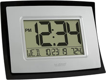 Load image into Gallery viewer, La Crosse Technology WT-8002U Digital Wall Clock, Silver, Black
