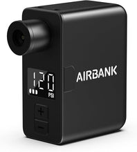 Load image into Gallery viewer, AIRBANK Mini Bike Pump with Gauge Pocket PRO, Max 120PSI Bike Air Pump Auto Shut-Off, Portable Electric Bicycle Pump for Road Bike and Balls, Tire Inflator for Schrader &amp; Presta Valve
